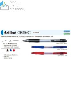 Katalog alat tulis sekolah Artline EGB-5550 Ballpoint Pen Geltrac Pulpen Pena Rubberized Soft Grip dan gambarnya