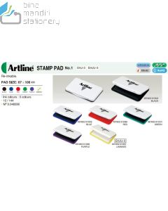 Brosur gambar peralatan sekolah Artline EHJU-3 Stamp Pad No. 1 Uninked (67 x 106 mm)