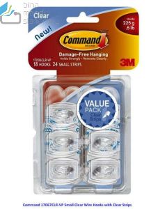 Katalog brosur gambar peralatan Gantungan seperti Command 17067CLR-9 Small Clear Wire Hooks Pengait Kawat Kecil Pasang di Dinding