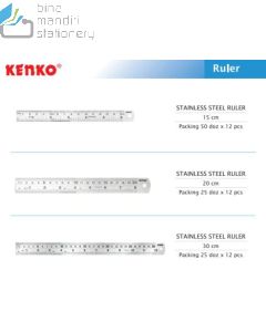 Penggaris Besi Kenko Ruler Stainless Steel 15 cm gambar terbaru