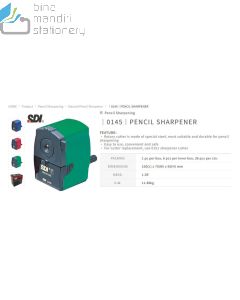 Katalog perlengkapan Kantor SDI 0145 Pencil Sharpener (S) Peruncing Pensil dan gambarnya