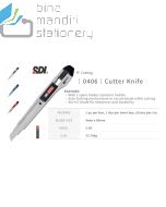 Katalog brosur gambar perlengkapan Cutter contoh SDI 0406 Cutter Knife (A-300) Auto Lock Pisau Kater Kecil